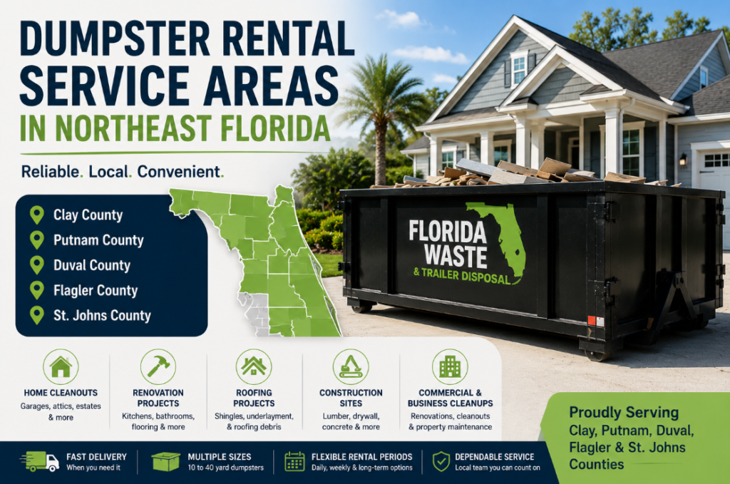 Dumpster Rental Service Areas in Northeast Florida